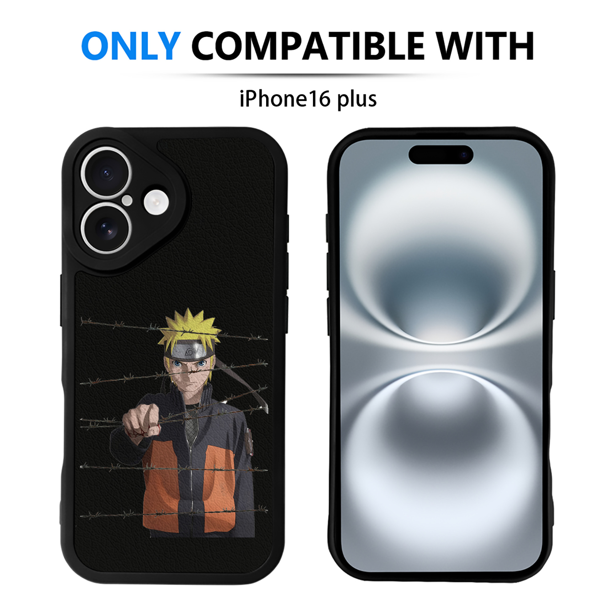 （画像用） NARUTO -ナルト- うずまき ナルト Uzumaki Naruto 【iPhone 16シリーズ対応】シリコンスマホケース（レザー調） 材質：シリコン